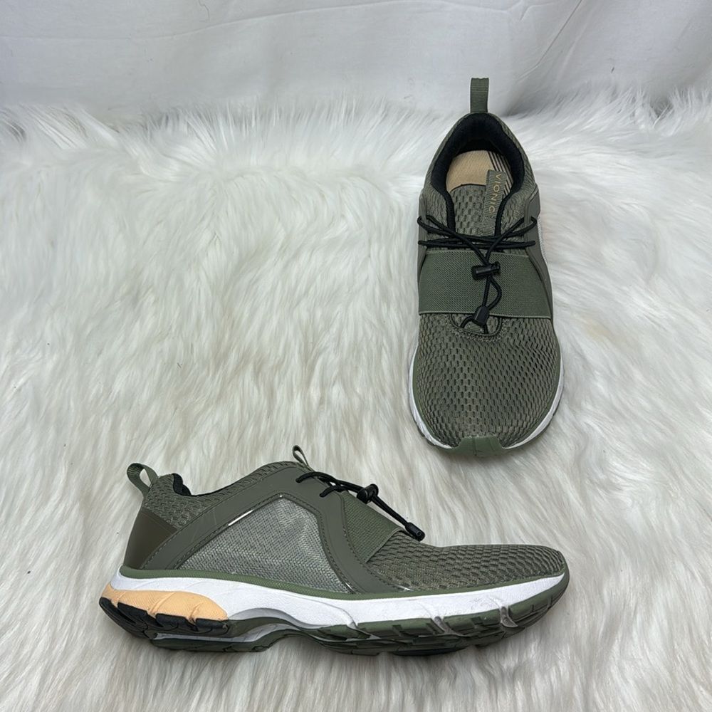 Vionic Berlin Olive Green Mesh Sneakers Sz 7